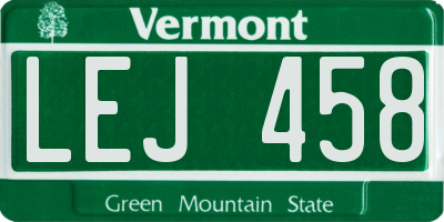 VT license plate LEJ458