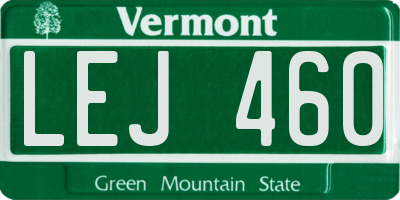 VT license plate LEJ460