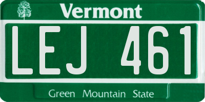 VT license plate LEJ461