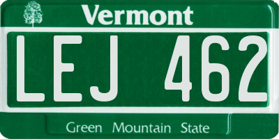 VT license plate LEJ462