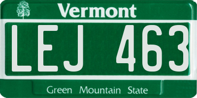 VT license plate LEJ463