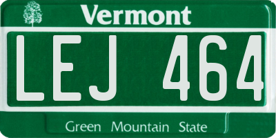 VT license plate LEJ464