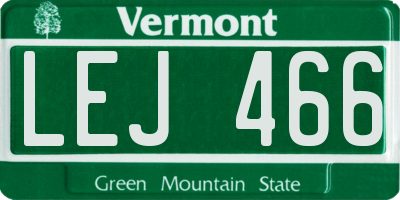 VT license plate LEJ466