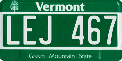 VT license plate LEJ467