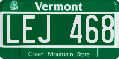 VT license plate LEJ468