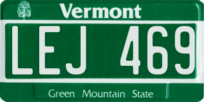 VT license plate LEJ469