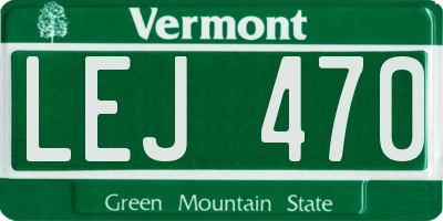 VT license plate LEJ470