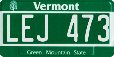 VT license plate LEJ473
