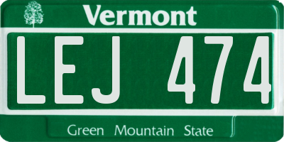 VT license plate LEJ474