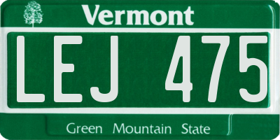 VT license plate LEJ475