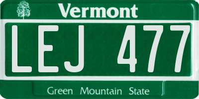 VT license plate LEJ477