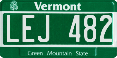 VT license plate LEJ482