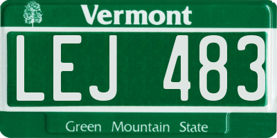 VT license plate LEJ483