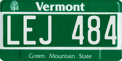 VT license plate LEJ484