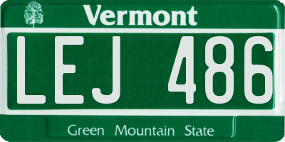 VT license plate LEJ486