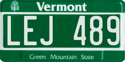 VT license plate LEJ489