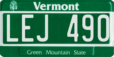 VT license plate LEJ490