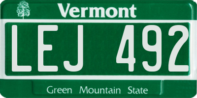 VT license plate LEJ492