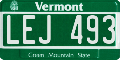 VT license plate LEJ493