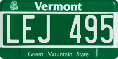 VT license plate LEJ495