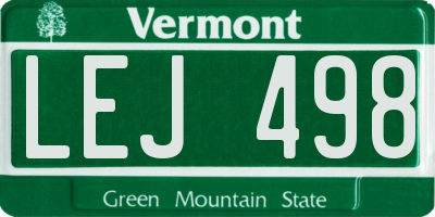 VT license plate LEJ498
