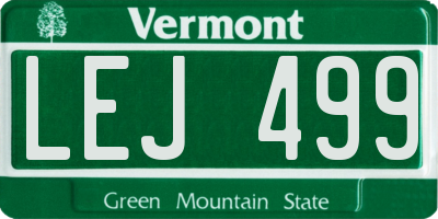 VT license plate LEJ499