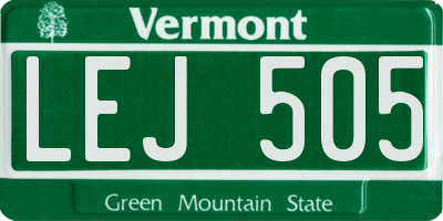 VT license plate LEJ505
