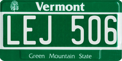 VT license plate LEJ506