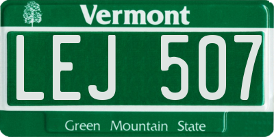 VT license plate LEJ507