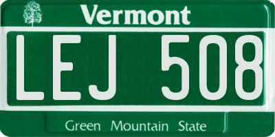 VT license plate LEJ508