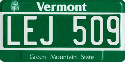 VT license plate LEJ509