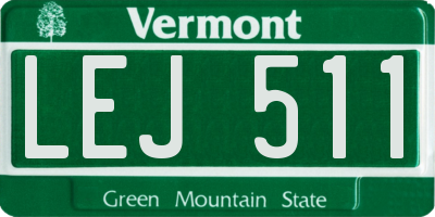 VT license plate LEJ511