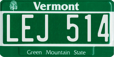 VT license plate LEJ514