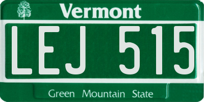VT license plate LEJ515