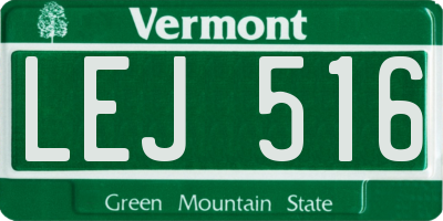 VT license plate LEJ516
