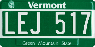 VT license plate LEJ517
