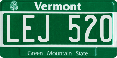 VT license plate LEJ520