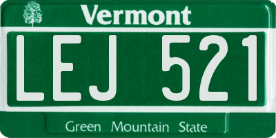 VT license plate LEJ521