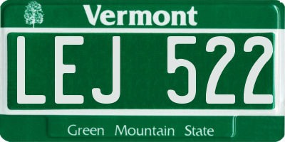 VT license plate LEJ522