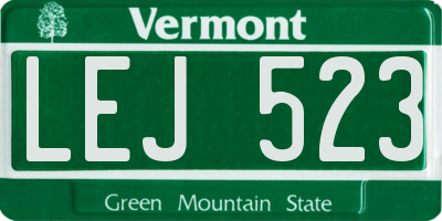 VT license plate LEJ523