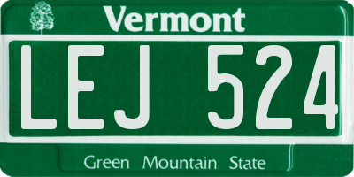 VT license plate LEJ524