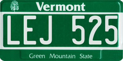 VT license plate LEJ525