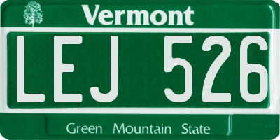 VT license plate LEJ526