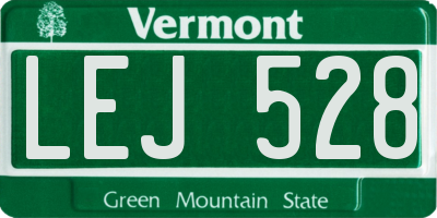 VT license plate LEJ528