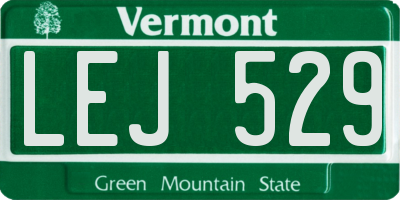 VT license plate LEJ529