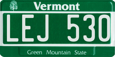 VT license plate LEJ530