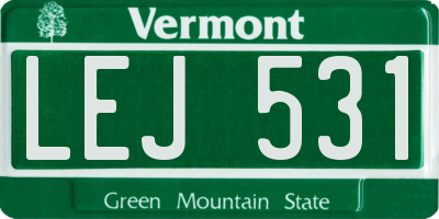 VT license plate LEJ531