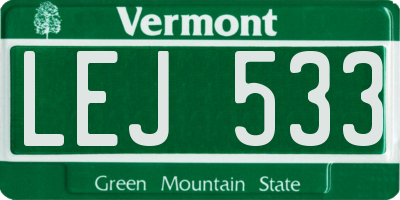 VT license plate LEJ533