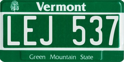VT license plate LEJ537