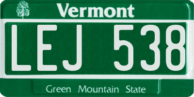 VT license plate LEJ538